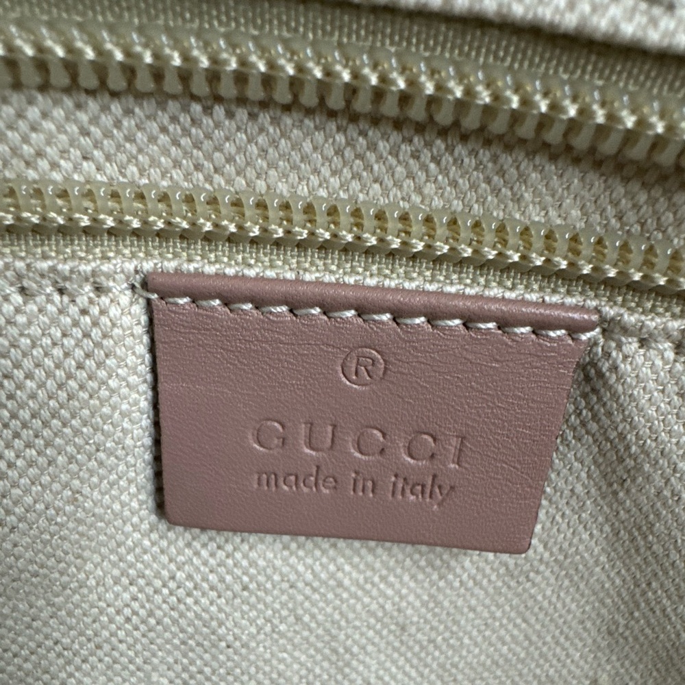 #125 Gucci GG Monogram Satchel Tote Bag - Nylon w/ Leather Accents - Picture 12 of 17